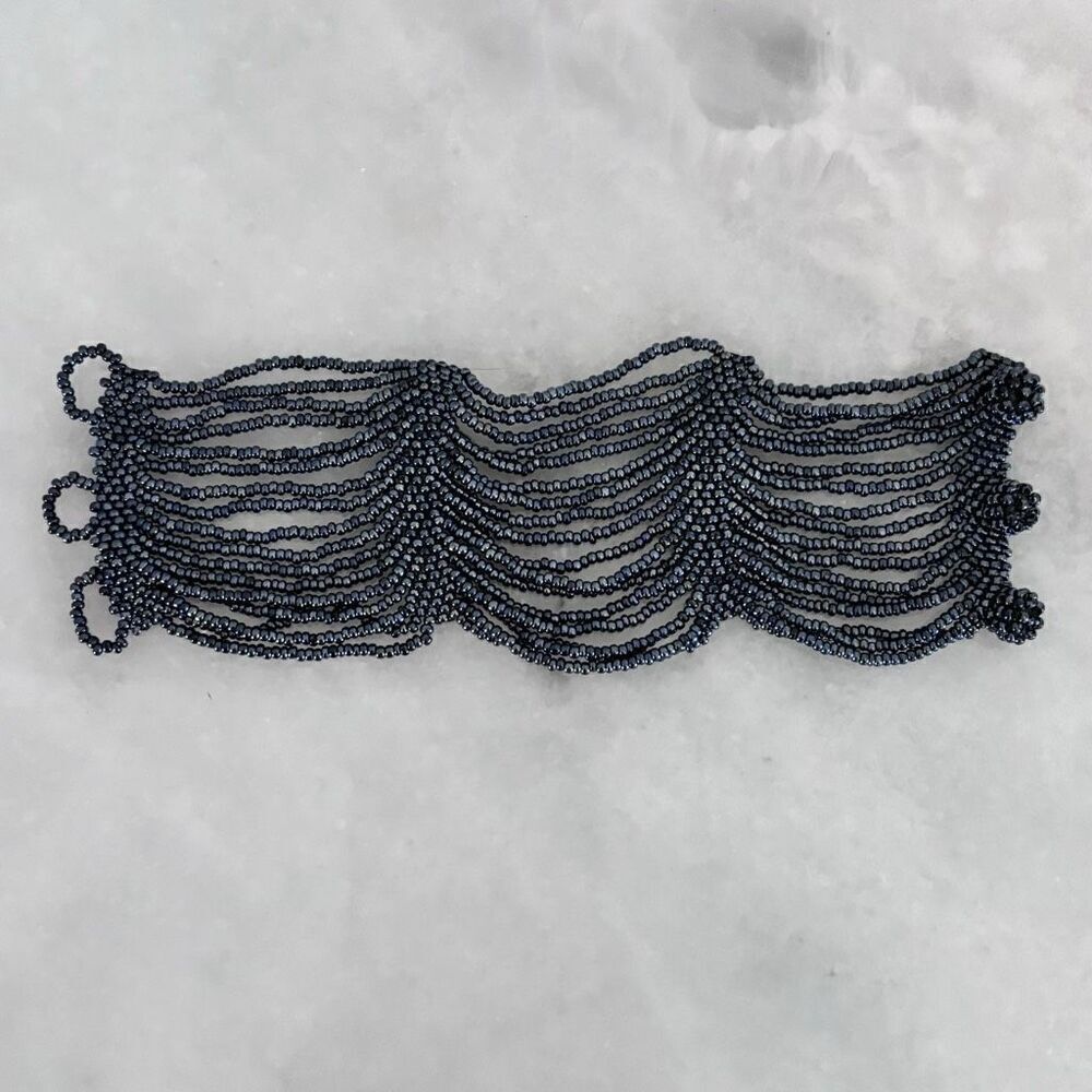 Multi-Layered Draped Beaded Toggle Statement Brac… - image 2